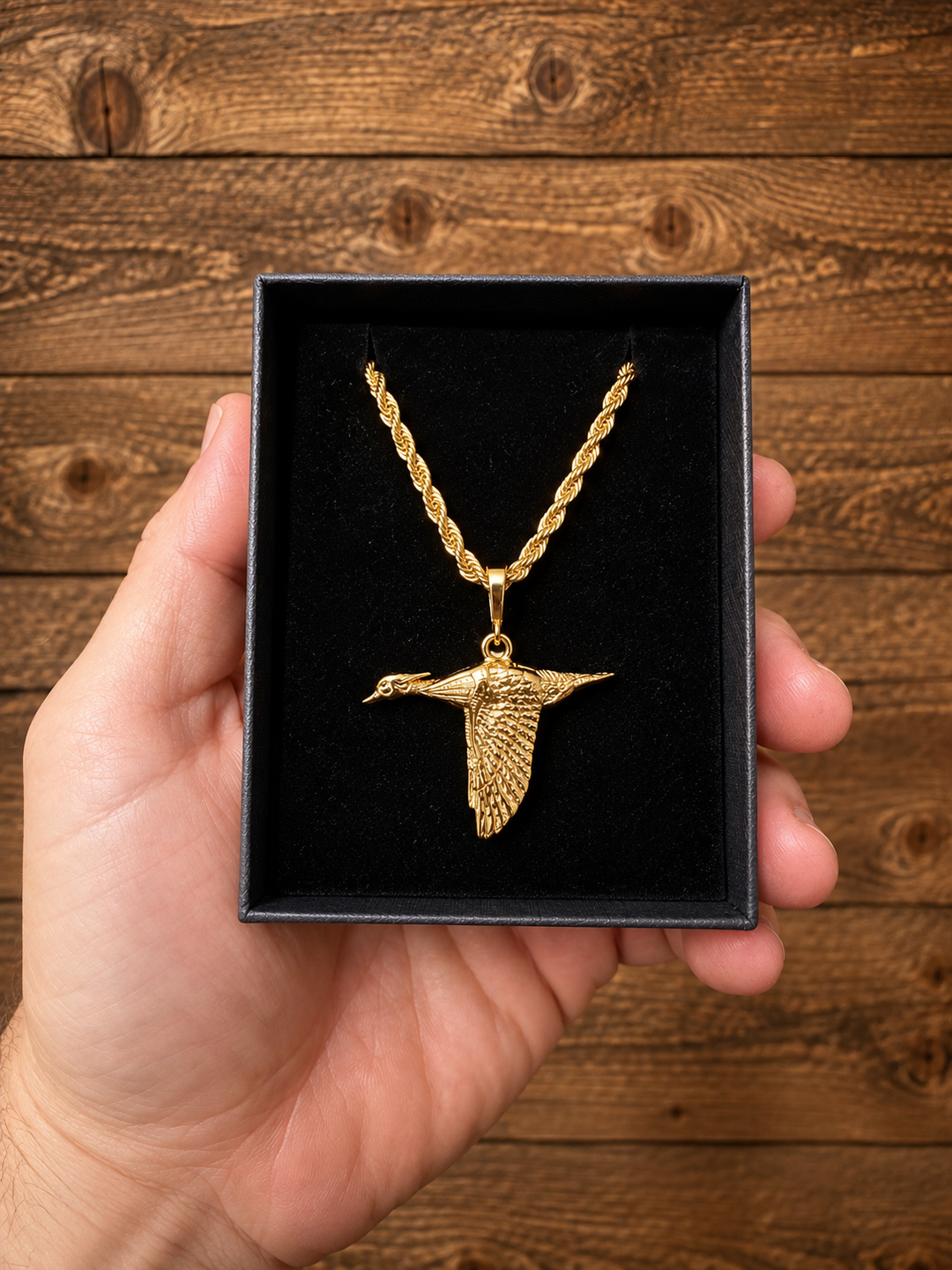 Gold Wood Duck Necklace